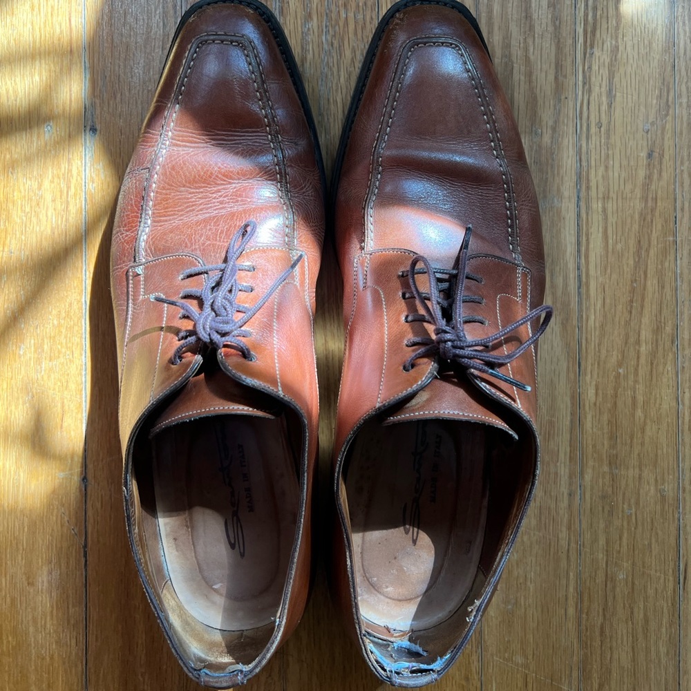 Santoni Mens Italian leather shoes